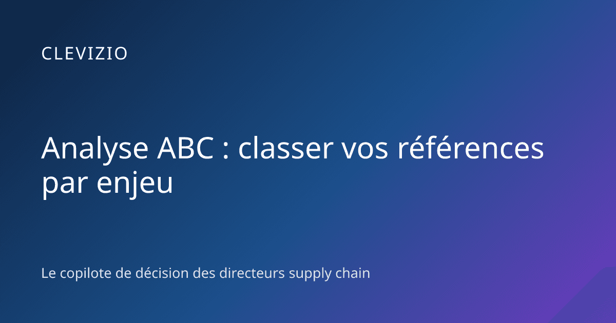 Analyse ABC : classer vos références par enjeu